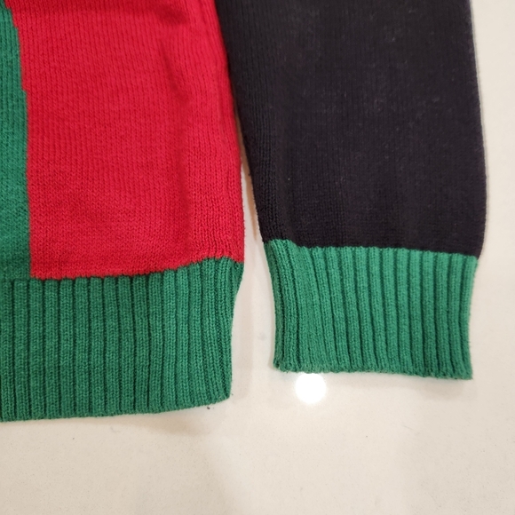 Ugly Christmas Sweater Let It Glow Reindeer Sweater Men's Large Red Green Black - Picture 5 of 13